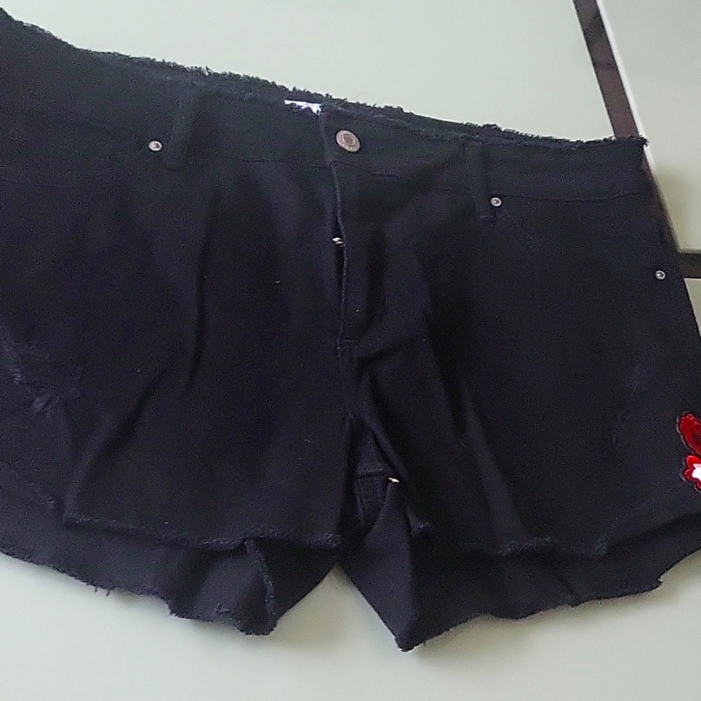 Black jean shorts
